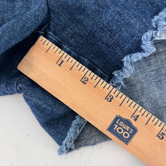 LOFT Women's Dark Denim Cotton Linen Blend Pull On Shorts Size 26 / 2 - Picture 10 of 11